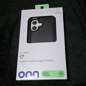 onn MagSafe Compatible Rugged Phone Case for iPhone 17 - Black‎ New In Box